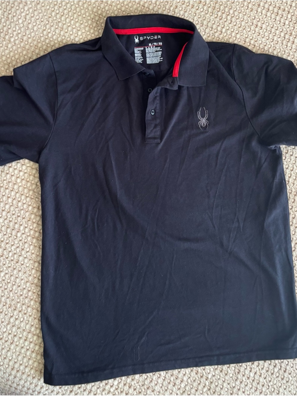 Spyder Black Polo with Red Inner Trim